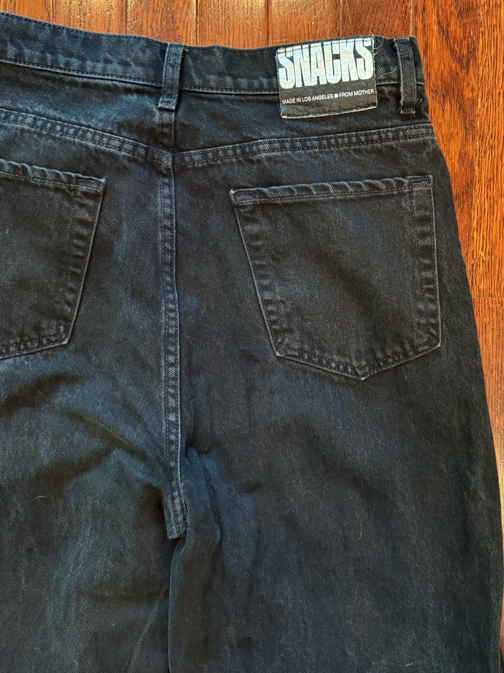 Mother Snacks Wide Leg Black Denim Jeans High Rise 90s Revival Streetwear Sz 29 - Picture 4 of 9